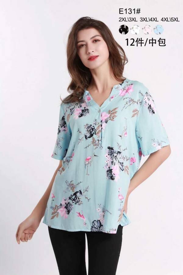 Bluzki damskie Roz 2XL-5XL, Mix kolor Paczka 12 szt